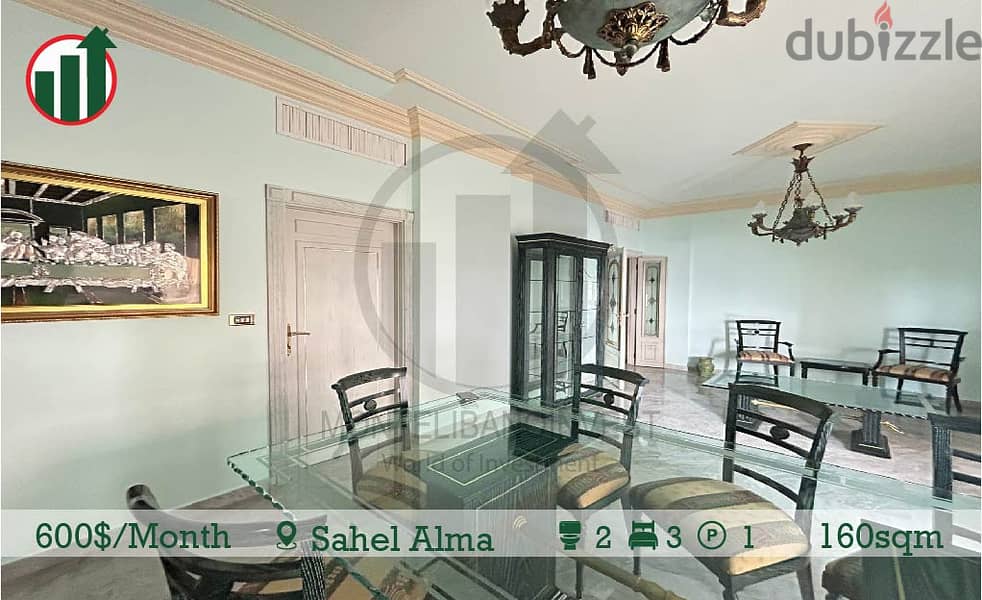 Furnished Apartment for rent in Sahel Alma! 2