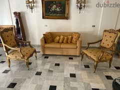 yellow antique living room