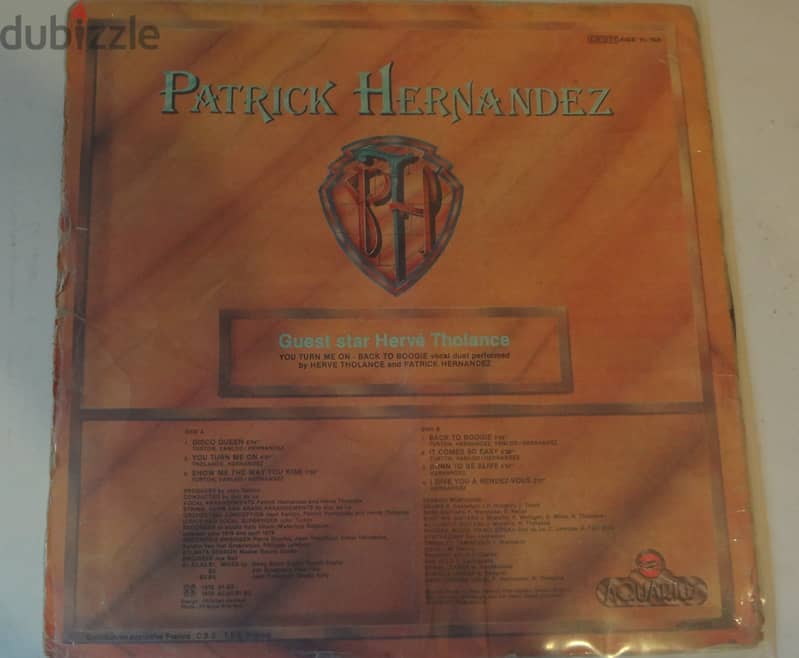 Patrick Hernandez "born to be alive" album vinyl 1