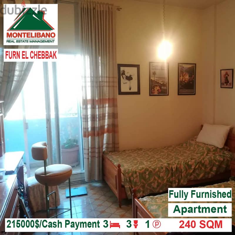 215000$!! Fully Furnished Apartment for sale in Furn El Chebbak 2