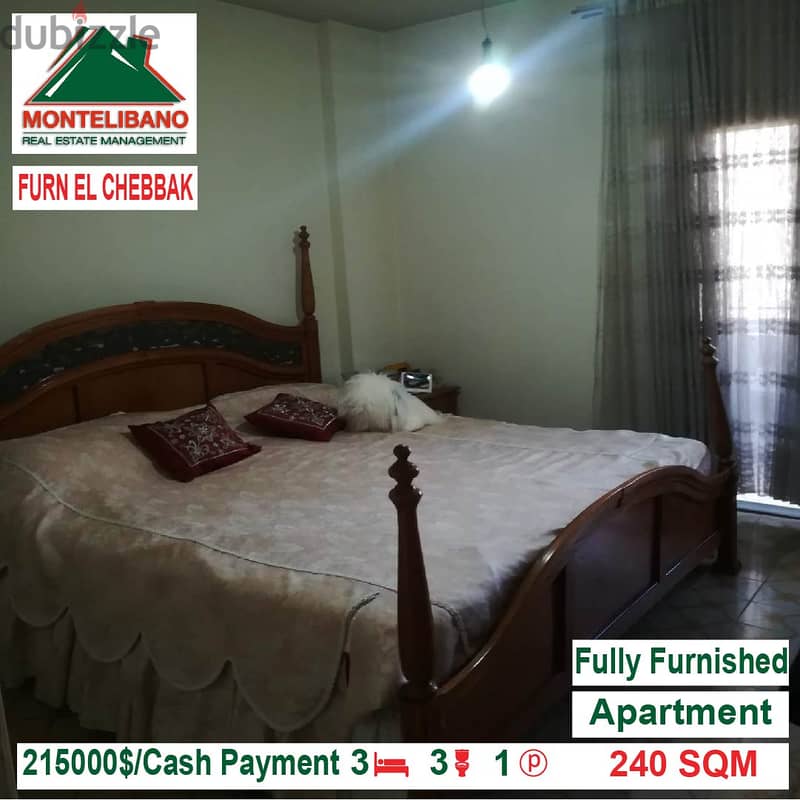 215000$!! Fully Furnished Apartment for sale in Furn El Chebbak 3