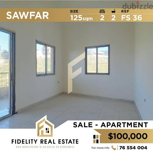 Apartment for sale in Sawfar FS36 0