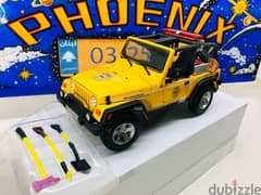 1/18 diecast YELLOW Jeep Wrangler Rubicon With Brush Fire Unit