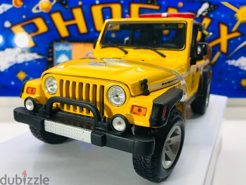 1/18 diecast YELLOW Jeep Wrangler Rubicon With Brush Fire Unit 8