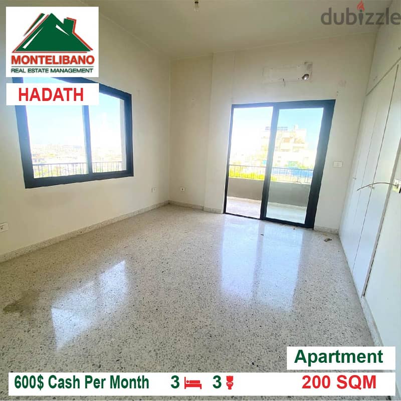 600$!! Open View Apartment for rent located in Hadath 1