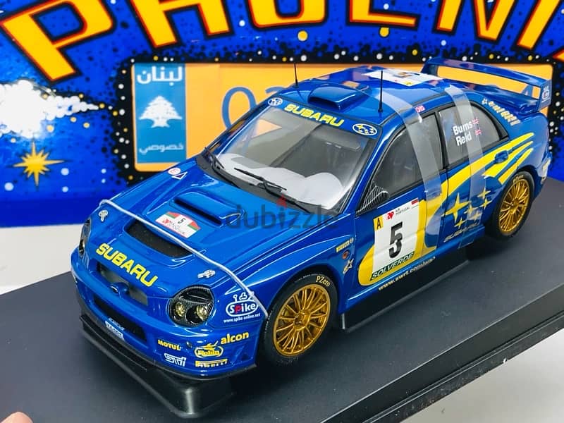 1/18 diecast Autoart 80191 Subaru Impreza 2001 Burns #5 Portugal 13