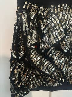 Black Skirt (Zara) - gold sparkles