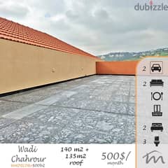 Wadi Chahrour | Brand New 140m² + 135m² Roof | Terrace | 2 Parking