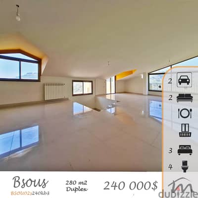 Bsous | Brand New 280m² Duplex | Terrace | Balcony | View | 2 Parking