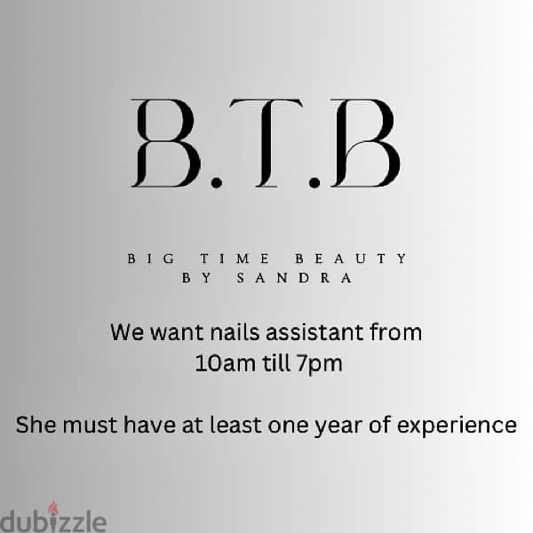 Nails assistant needed 0