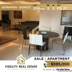 Apartment for sale in Achrafieh Sodeco FG27 0