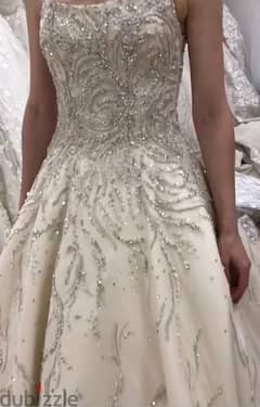 ALI KHECHEN Couture hand embroided wedding dress - excellent condition 0