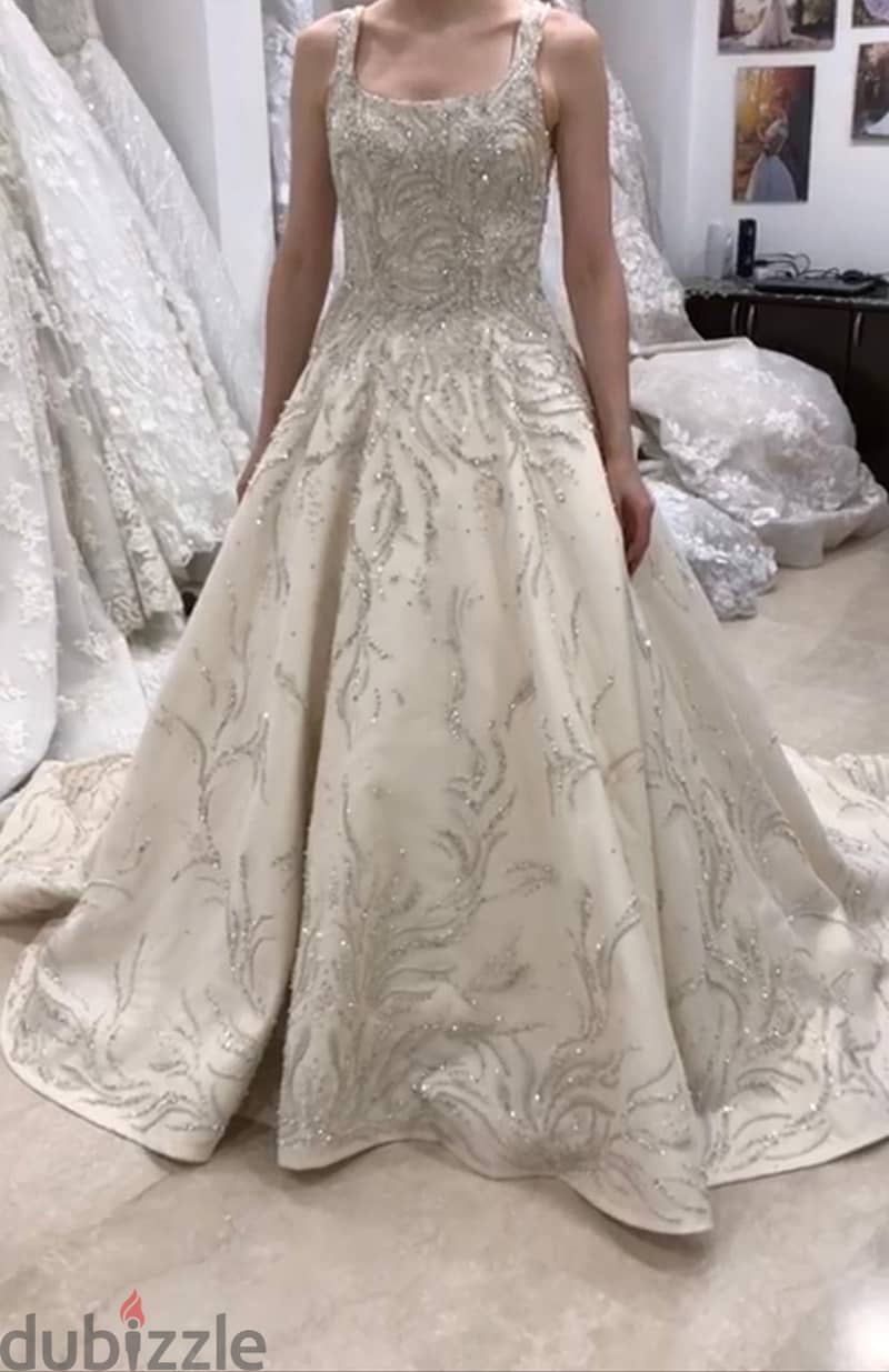 ALI KHECHEN Couture hand embroided wedding dress - excellent condition 1