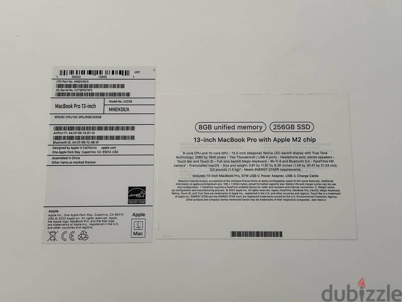 MacBook Pro 256Gb/8Ram M2 13.6 inch Open Box still new not used 2