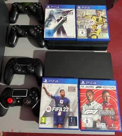 2 ps4 slim 4 controllers