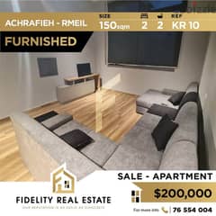 Apartment for sale in Achrafieh Rmeil furnished KR10