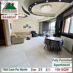 700$!! Fully Furnished Apartment for rent located in Baabdat 0