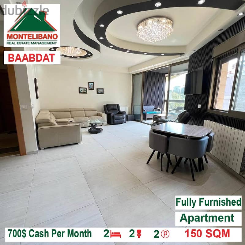 700$!! Fully Furnished Apartment for rent located in Baabdat 0