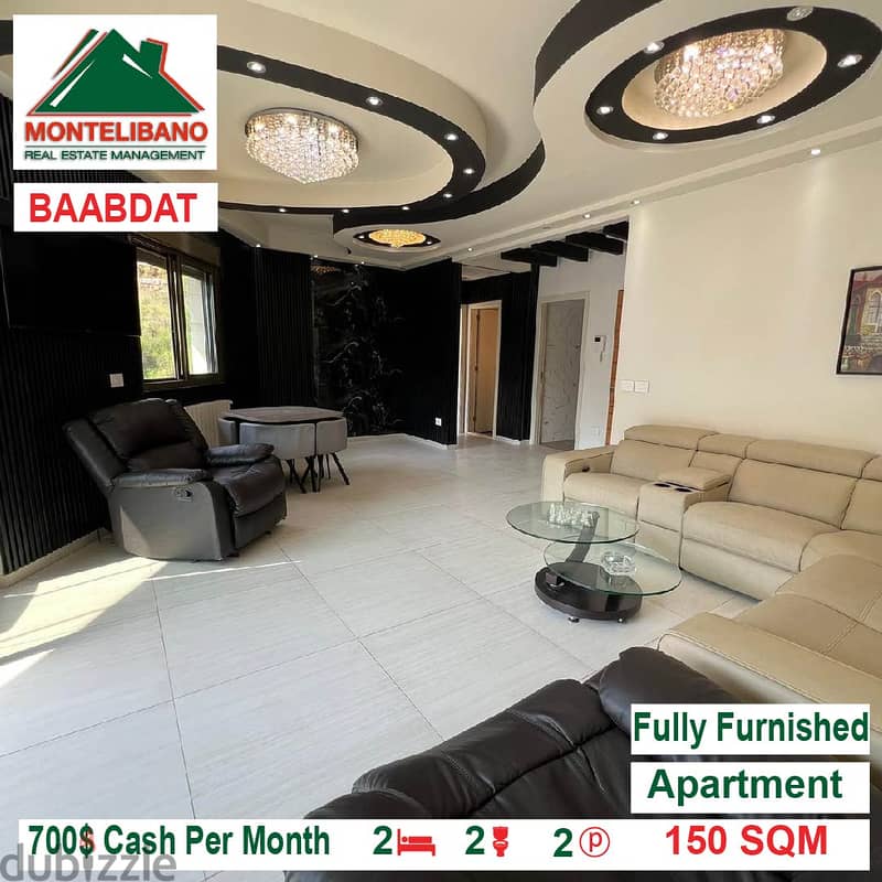 700$!! Fully Furnished Apartment for rent located in Baabdat 1