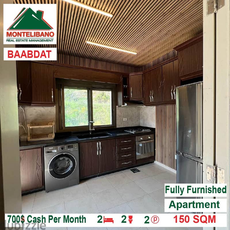 700$!! Fully Furnished Apartment for rent located in Baabdat 4