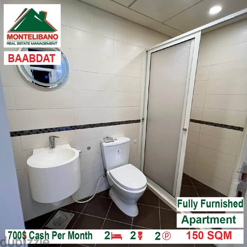 700$!! Fully Furnished Apartment for rent located in Baabdat 5