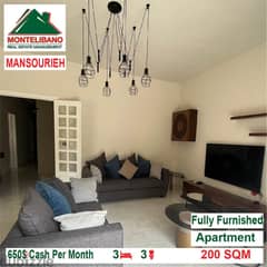 650$!! Fully Furnished Apartment for rent located in Mansourieh