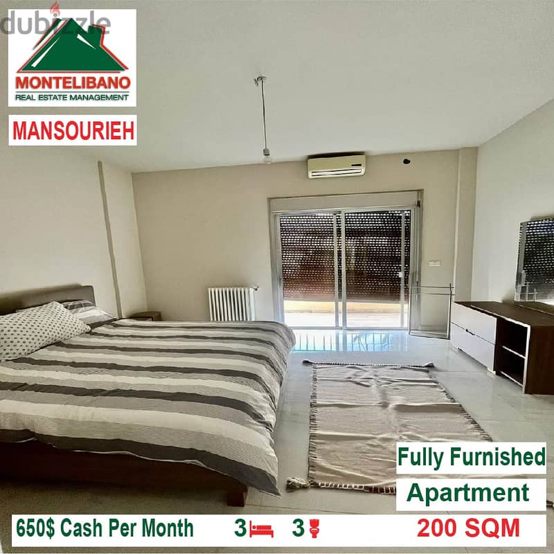 650$!! Fully Furnished Apartment for rent located in Mansourieh 5