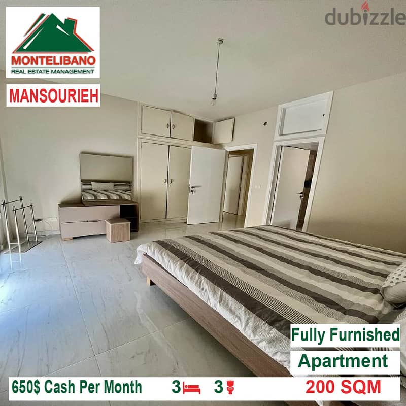 650$!! Fully Furnished Apartment for rent located in Mansourieh 6