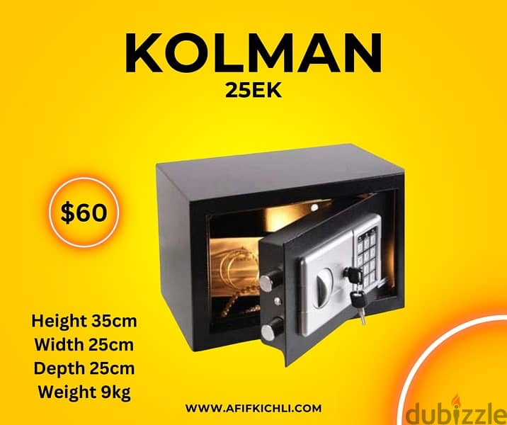 Kolman Safe Box all Sizes New! 3