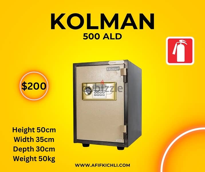 Kolman Safe Box all Sizes New! 4