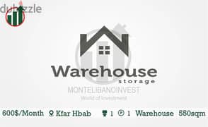 Warehouse for rent in Kfar Hbab!