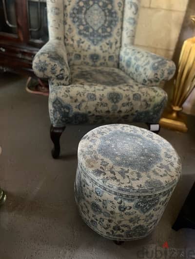 bergere chair with buff