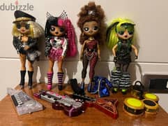 LOL OMG REMIX ROCK BAND 4 Great dolls +complete wear+Music Instruments