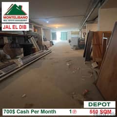700$!! Depot for rent located in Jal El Dib