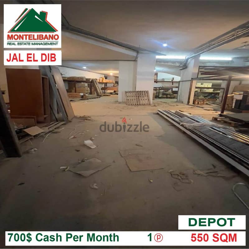 700$!! Depot for rent located in Jal El Dib 1