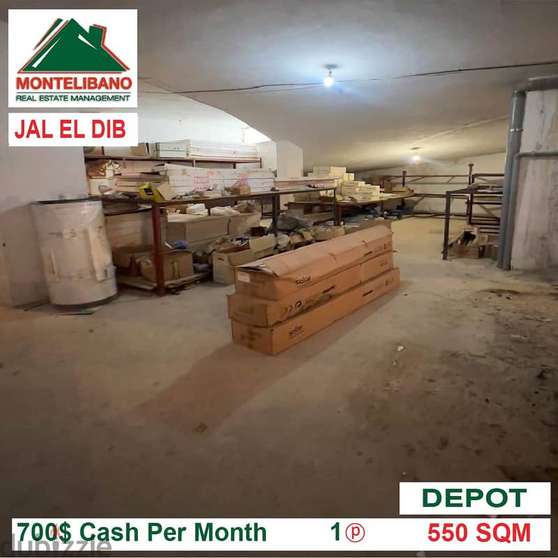 700$!! Depot for rent located in Jal El Dib 3