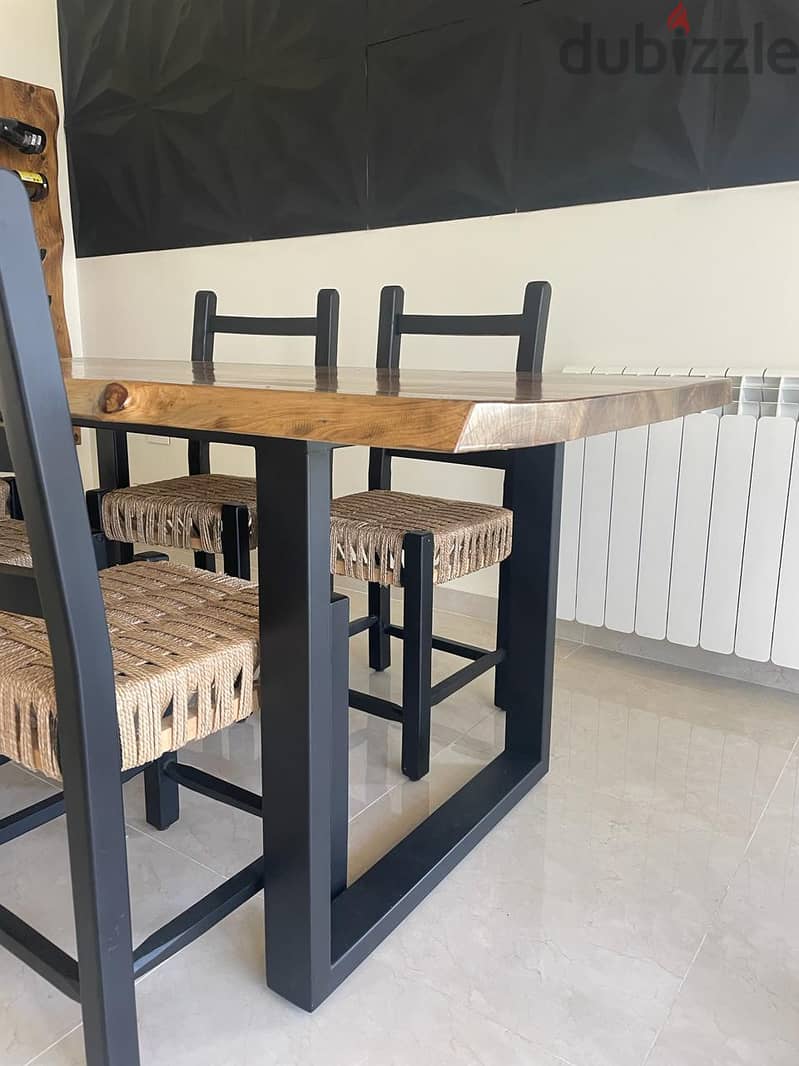 Real wood Dining table with 6 chairs 1