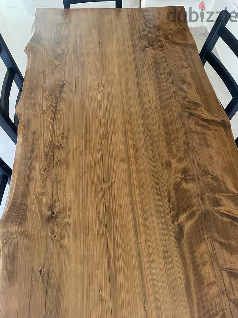Real wood Dining table with 6 chairs 2
