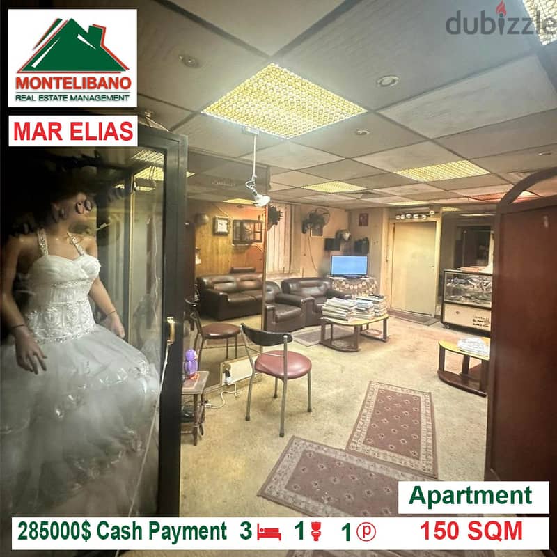 285000$!! Apartment for sale located in Mar Elias 1