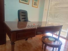 mahogany solid wood desk with retour