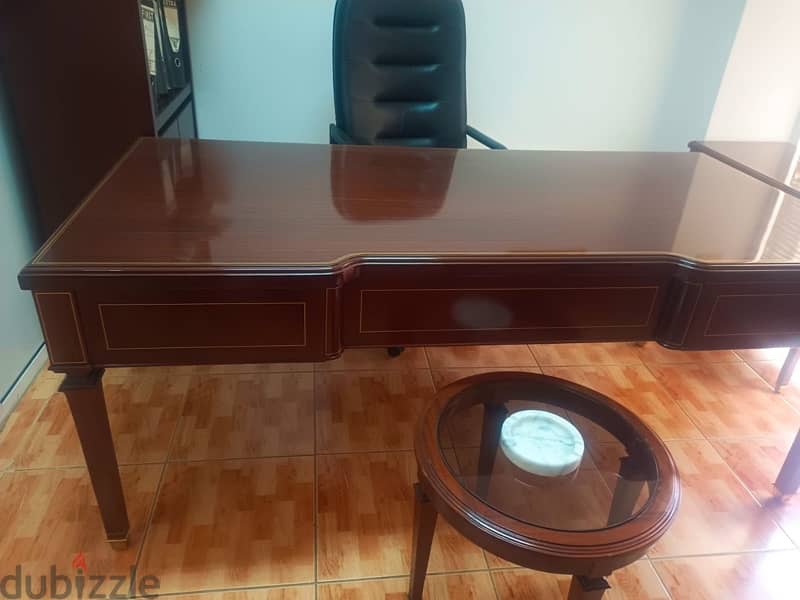 mahogany solid wood desk with retour 1