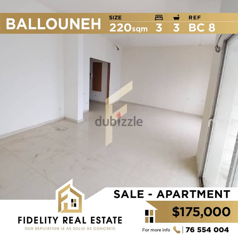 Apartment for sale in Ballouneh BC8 0
