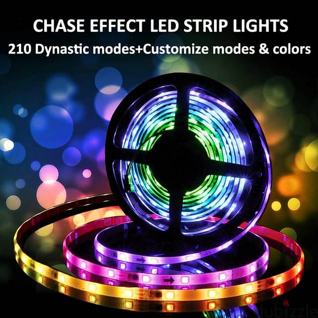 RGB LED Strip Lights, 5M Bluetooth with Remote and Light Settings 2