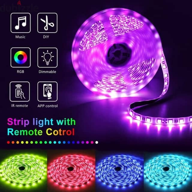 RGB LED Strip Lights, 5M Bluetooth with Remote and Light Settings 4