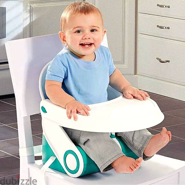 Baby Booster Seat, Foldable 3-Point Safety Feeding Chair 1