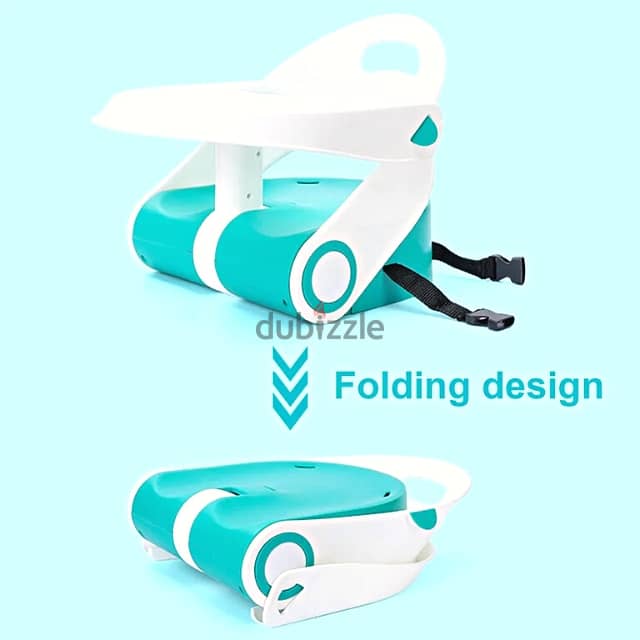 Baby Booster Seat, Foldable 3-Point Safety Feeding Chair 2