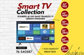 POSHBERG 4K UHD SMART TV 32" 43" 50" 55" 60" 65" 4K - 76-540587 0