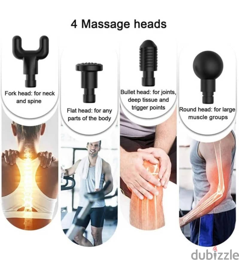 Massage Gun with 4 Heads 1