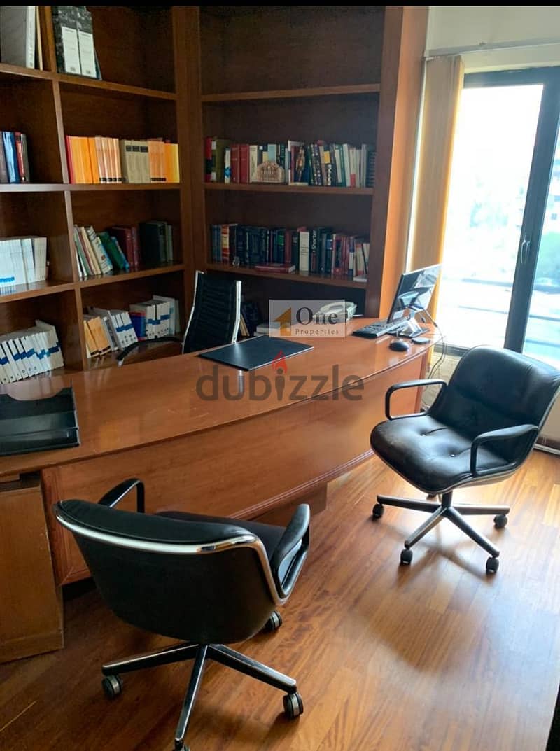 FULLY FURNISHED OFFICE for rent in HAZMIEH / BAABDA ,PRIME LOCATION. 2