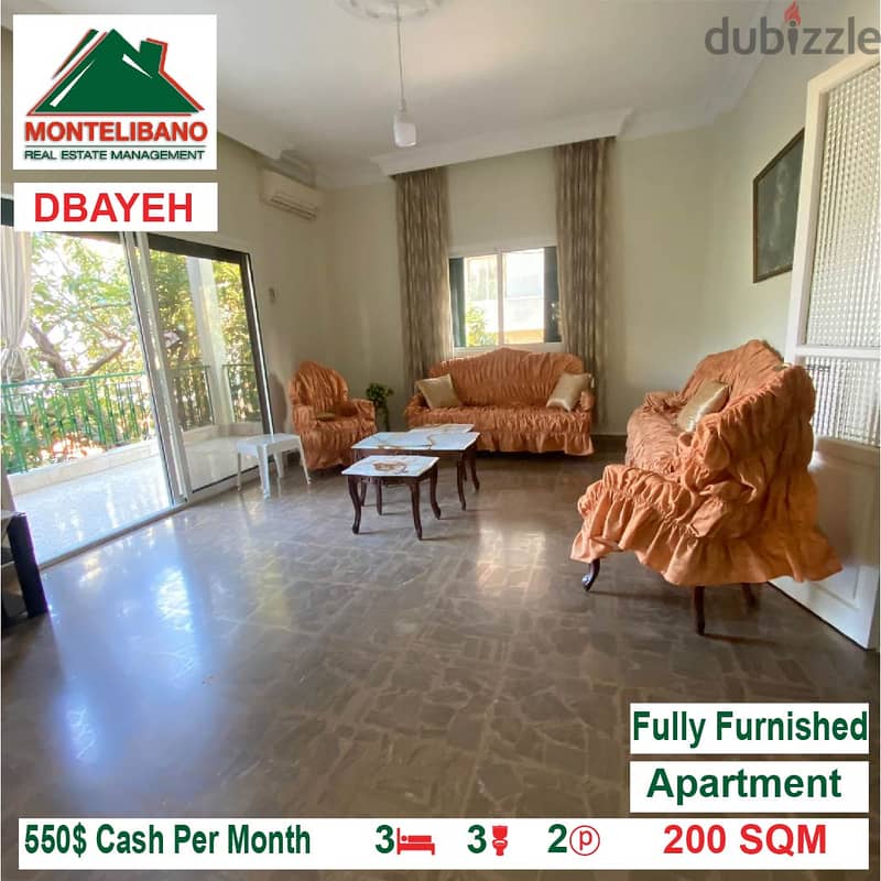 550$!! Fully Furnished Apartment for rent located in Dbayeh 1